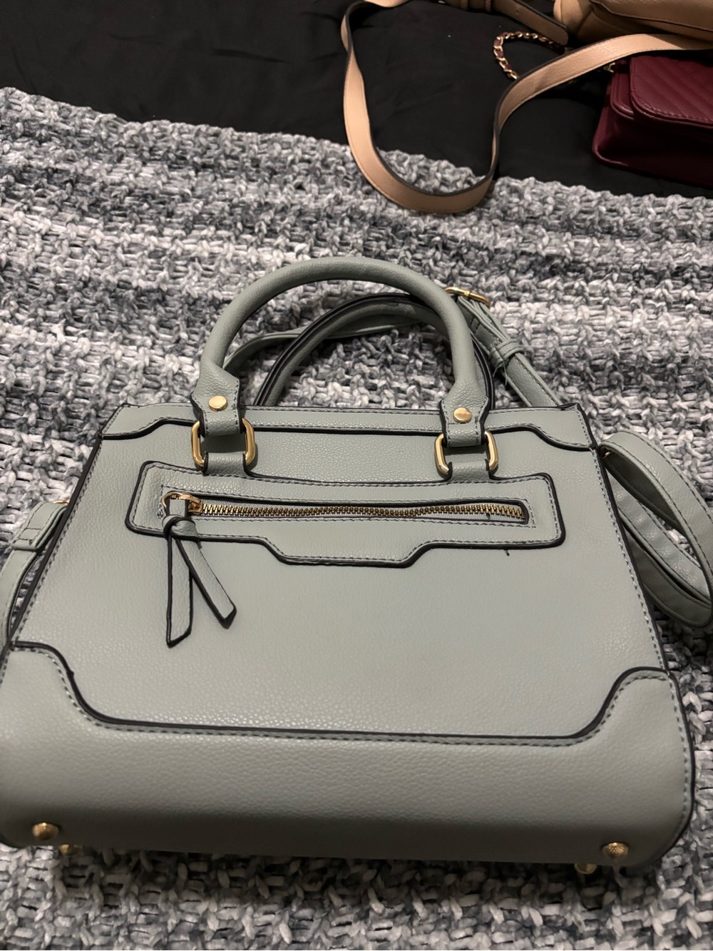 Classic Structured Top-Handle Tote - Sage Green